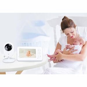 Video Baby Monitor, AC 100V-240V 4.3 Inch IPS Screen Professional Noise Reduction Wireless Baby Monitor ABS for Home (US Plug)