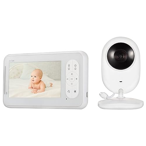 Video Baby Monitor, AC 100V-240V 4.3 Inch IPS Screen Professional Noise Reduction Wireless Baby Monitor ABS for Home (US Plug)