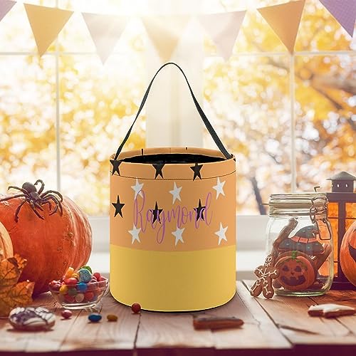 Personalized Halloween Tote Bags Gift w/Name 7.9x8.3 Customized Pumpkin Canvas Bag Boy Girl Custom Reusable Grocery Bag Party Gifts Son Daughter Trick or Treat Bag for Treat Baskets Goody Bags