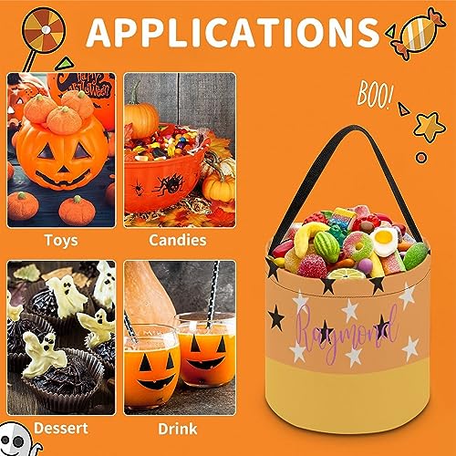 Personalized Halloween Tote Bags Gift w/Name 7.9x8.3 Customized Pumpkin Canvas Bag Boy Girl Custom Reusable Grocery Bag Party Gifts Son Daughter Trick or Treat Bag for Treat Baskets Goody Bags