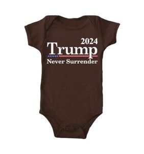trump 2024 never surrender - mugshot bodysuit (brown, newborn)