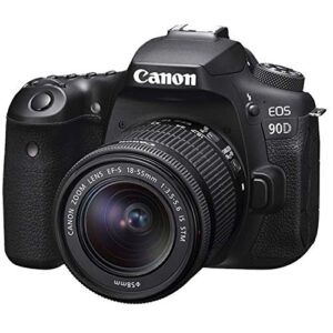 Canon EOS 90D DSLR Camera with EF-S 18-55mm f/4-5.6 is STM Lens + 2pc 64GB Memory Cards + Filters + Backpack Case & More (Renewed)