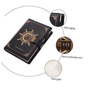 Ciieeo 2 pcs sailor notebook Coded Locking Diary Book drawing diary with lock Business Notepads Writing Notepad Diary Office Notepad room decor pocket travel Paper dairy products Journal