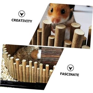 Balacoo pet Wooden Fence Hamster Suspension Bridge Hamster Cage Fence Chinchilla Playground Toy Wooden Hamster Toys Wood Hamster House Woody Toy Hamster House Accessories Simple Small pet