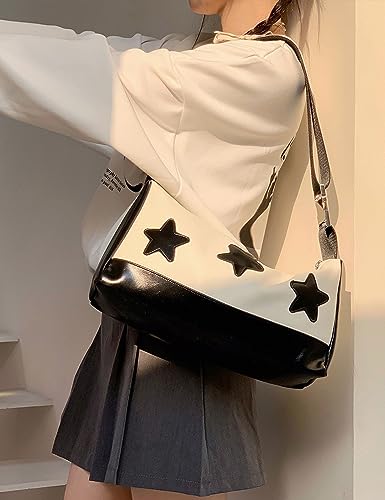 FCOOLYEET Messenger Bag Y2K Aesthetic Star Crossbody Bag Retro Grunge Shoulder Bag for Men and Women (Z#star)