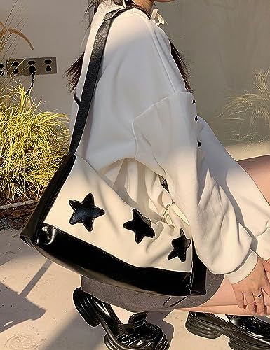 FCOOLYEET Messenger Bag Y2K Aesthetic Star Crossbody Bag Retro Grunge Shoulder Bag for Men and Women (Z#star)