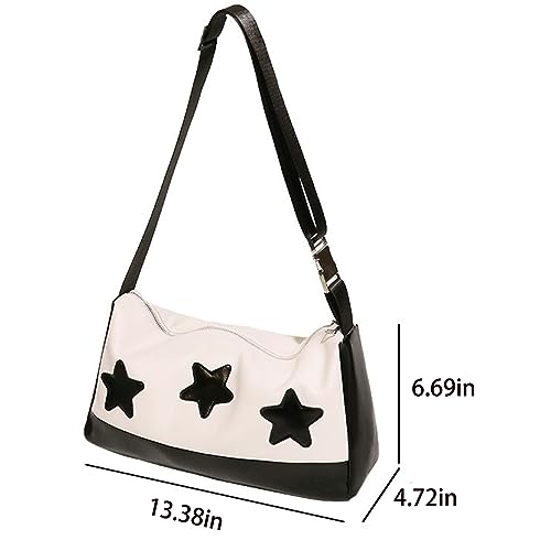 FCOOLYEET Messenger Bag Y2K Aesthetic Star Crossbody Bag Retro Grunge Shoulder Bag for Men and Women (Z#star)