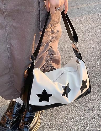 FCOOLYEET Messenger Bag Y2K Aesthetic Star Crossbody Bag Retro Grunge Shoulder Bag for Men and Women (Z#star)