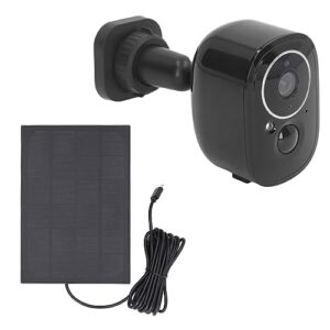 outdoor security camera, solar camera pir human detection hd night 2 way voice call 3mp ip66 waterproof wifi wireless 5200mah battery for backyard