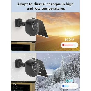 Outdoor Security Camera, Solar Camera PIR Human Detection HD Night 2 Way Voice Call 3MP IP66 Waterproof WiFi Wireless 5200mAh Battery for Backyard