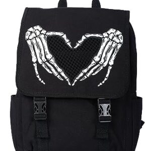 Lost Queen Gothic Darkest Love Knapsack Bone Skeleton Heart Hands Backpack
