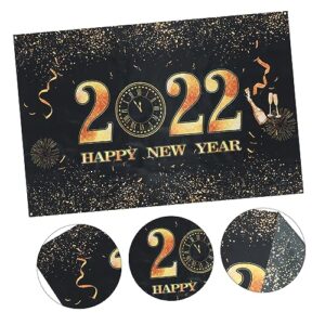 Abaodam 1 Set new year party banner new year wishes banner 2022 chinese wall banner new year backdrops gold streamers black trim colorful streamers room decor streamer 2021 decor banner