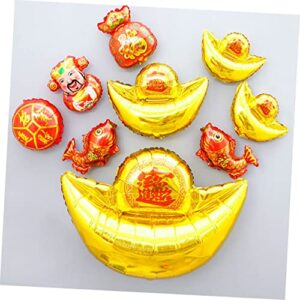 ibasenice 24 pcs 2021 Spring Festival Balloons lantern decor foil balloons garland decor Chinese New Year party wall decoration red ballons ox year balloons Chinese Style Balloon Party Decor