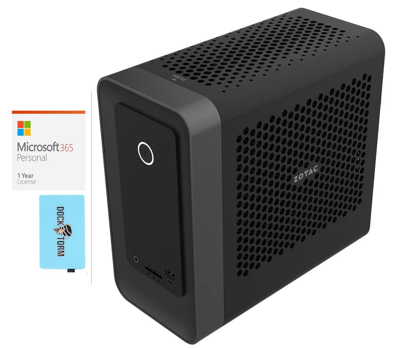 ZOTAC Magnus ONE ECM53060C Gaming & Entertainment Mini Desktop (Intel i5-10400 6-Core, 32GB RAM, 7.6TB SATA SSD, RTX 3060, WiFi, Bluetooth, Win 10 Pro) with MS 365 Personal, Hub