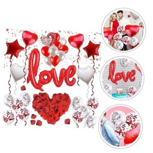 Abaodam 2 Sets valentine's day decoration garland decor foil balloons heart decor Proposal Rose Petals propose balloons romantic ballon emulsion balloon party decoration balloons wedding