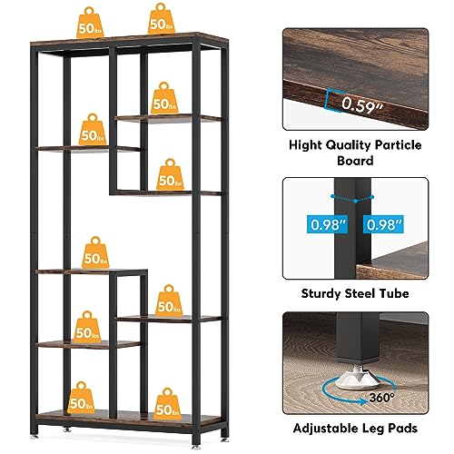 Tribesigns 6-Tier Tall Bookshelf Bookcase Set of 2, Industrial 8-Shelf Open Bookcase Storage Display Book Shelves for Living Room, Home Office