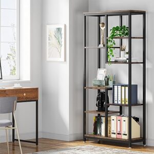 Tribesigns 6-Tier Tall Bookshelf Bookcase Set of 2, Industrial 8-Shelf Open Bookcase Storage Display Book Shelves for Living Room, Home Office