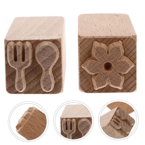 8 Pcs Seal Cookie Mold Cookie Decorating Tools Moon Cakes Chinese Cookie Decorating Stamp Dessert Making molds Christmas Wooden Rubber Stamp Durable Wooden stampers Cake Stamper TEHAUX