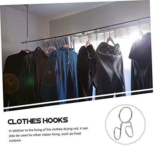 Cabilock 60 pcs Clothes Rail Windproof Clip Clothesline Pole Windproof Hooks Clothes Drying Fixed Hooks Pants Hanger Hooks Metal Clothes Hanger Metal Buttons Hangers for Pants Hanger Parts