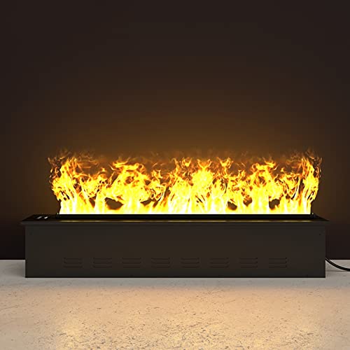 FEELIN Electronic Fireplace Water Vapor Fireplace 3D Simulation Flame Electric Fireplace Recessed with Automatic Water Filling Function and Flame Adjustment 3D Fire Effect Electric Fireplace