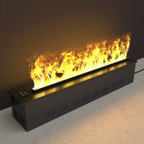 FEELIN Electronic Fireplace Water Vapor Fireplace 3D Simulation Flame Electric Fireplace Recessed with Automatic Water Filling Function and Flame Adjustment 3D Fire Effect Electric Fireplace