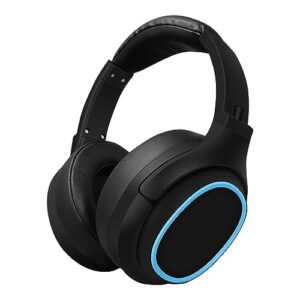 active noise cancelling bluetooth 5.3 headphones with microphone headsets stereo over ear headphones for travel/office/cellphone/pc (blue)