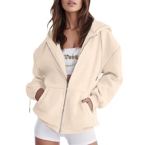 rinde women's zip up hoodies teen girls hooded oversized sweatshirt y2k hoodie cute fall casual drawstring jacket with pockets