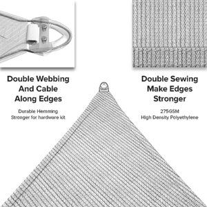 INFRANGE 18'x22' Sun Shade Sail Rectangle Canopy Cover with A Ring Steel Wire UV Block for Outdoor Patio Garden Backyard (Light Gray)