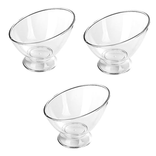 Garneck 3pcs Diagonal Salad Bowl glass bulk nuts mixed nuts clear dessert plates plastic soup bowls mixed veggies Delicate Trifle Bowl Multi-function Fruit Bowl Dessert Bowl pp food pasta