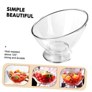 Garneck 3pcs Diagonal Salad Bowl glass bulk nuts mixed nuts clear dessert plates plastic soup bowls mixed veggies Delicate Trifle Bowl Multi-function Fruit Bowl Dessert Bowl pp food pasta