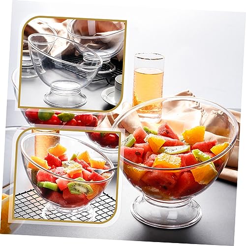 Garneck 3pcs Diagonal Salad Bowl glass bulk nuts mixed nuts clear dessert plates plastic soup bowls mixed veggies Delicate Trifle Bowl Multi-function Fruit Bowl Dessert Bowl pp food pasta