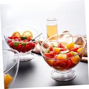 Garneck 3pcs Diagonal Salad Bowl glass bulk nuts mixed nuts clear dessert plates plastic soup bowls mixed veggies Delicate Trifle Bowl Multi-function Fruit Bowl Dessert Bowl pp food pasta