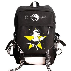 wanhongyue anime touhou project laptop backpack rucksack travel sports casual daypack with usb charging port black / 9