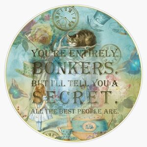 wonderland - bonkers quote- alice in wonderland bumper sticker vinyl decal 5"