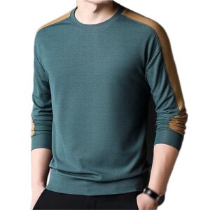 xxxdxdp men's clothing full sleeve t shirt patchwork o-neck t-shirt casual menswear patchwork (color : e, size : 4xlcode)