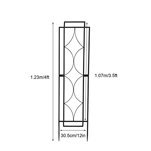 2 Pack Garden Trellis, for Climbing Plants Black Steel Potted Support Vines Metal Wire Plant Trellis for Climbing Vegetables Flower Patio Roses Cucumbers