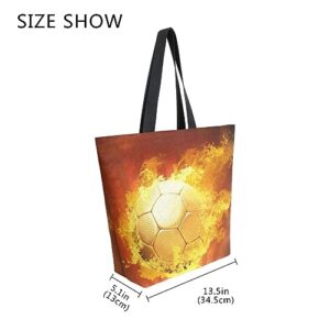 Naanle Canvas Tote Bag Large Womens Casual Shoulder Bag Handbag Fire Basketball Canvas Tote Bag Reusable Grocery Shopping Cloth Bags Beach Bag for Women