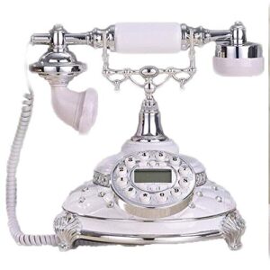 Telephone Vintage Craft Phones Home Fixed Telephone Business Office landline 252424cm (3 Colors Available) (Color : White) (White)