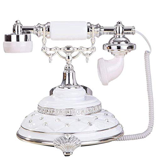 Telephone Vintage Craft Phones Home Fixed Telephone Business Office landline 252424cm (3 Colors Available) (Color : White) (White)