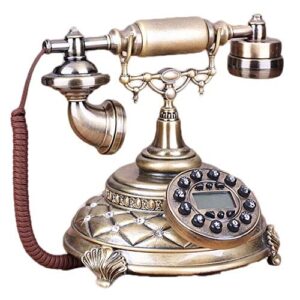 telephone vintage craft phones home fixed telephone business office landline 252424cm (3 colors available) (color : white) (brass)