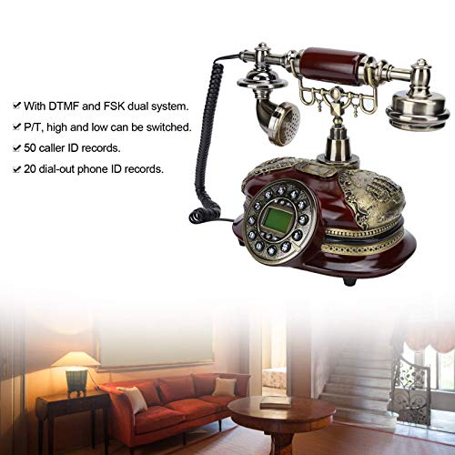 Vintage Landline Phone,Retro Style Home Landline Round Dial Wired Telephone Business Office Desktop Fixed Phone,DTMF and Desk Telephone Vintage Telephone for Living Room Bedroom,St