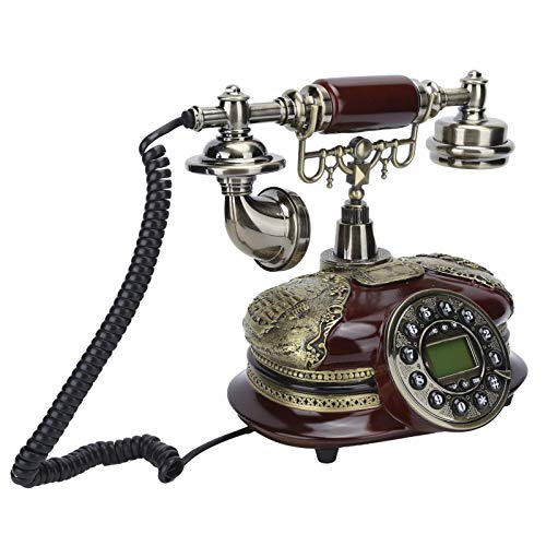 Vintage Landline Phone,Retro Style Home Landline Round Dial Wired Telephone Business Office Desktop Fixed Phone,DTMF and Desk Telephone Vintage Telephone for Living Room Bedroom,St