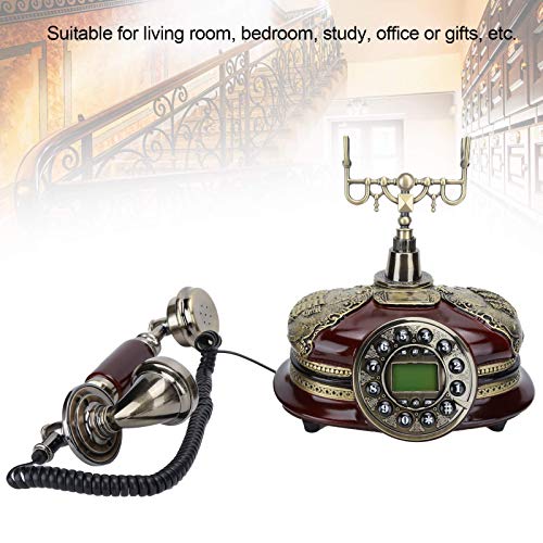 Vintage Landline Phone,Retro Style Home Landline Round Dial Wired Telephone Business Office Desktop Fixed Phone,DTMF and Desk Telephone Vintage Telephone for Living Room Bedroom,St