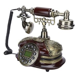 Vintage Landline Phone,Retro Style Home Landline Round Dial Wired Telephone Business Office Desktop Fixed Phone,DTMF and Desk Telephone Vintage Telephone for Living Room Bedroom,St