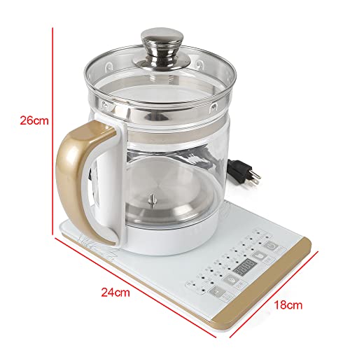 2L Multi-Functional Food Grade Stainless Steel Electric Kettle, 800W Touch Control Plus Timer Electric Teapot Hot Water Boiler Health Pot 18 Kinds Of Cooking Options High Borosilicate Glass + SS304