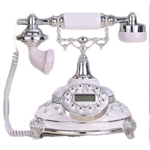 telephone vintage craft phones home fixed telephone business office landline 252424cm (3 colors available) (color : white) (white)