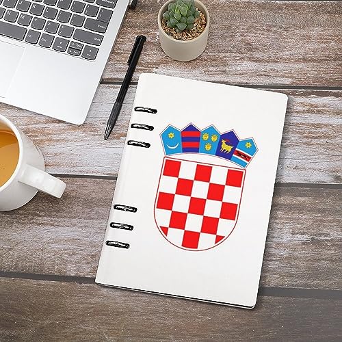 Croatia National Emblem Notebook Cover 6-Ring Binder Portable Planner Book Loose-Leaf Cover for Home Office