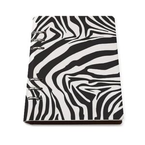 african zebra stripes notebook cover 6-ring binder portable planner book loose-leaf cover for home office
