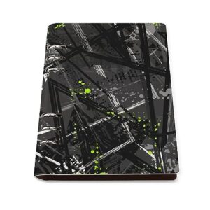 abstract shabby texture geometric element notebook cover 6-ring binder portable planner book loose-leaf cover for home office