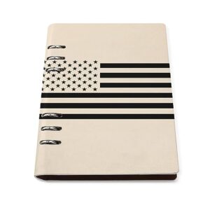 usa black flag notebook cover 6-ring binder portable planner book loose-leaf cover for home office
